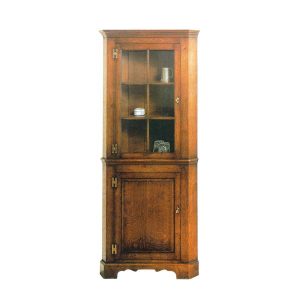 Solid Oak Corner Cabinet - Wooden Dressers & Cupboards - Tudor Oak, UK