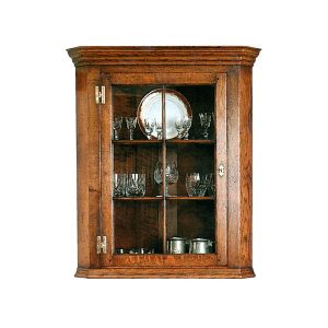 Wall Display Cabinet - Solid Oak Dressers & Cupboards - Tudor Oak, UK