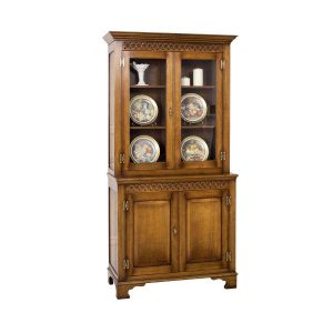 Small Display Cabinet - Solid Oak Dressers & Cupboards - Tudor Oak, UK