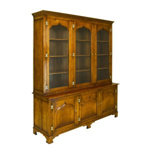 Wide Bookcase - Solid Oak Bookcases & Bookshelves - Tudor Oak, UK