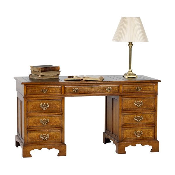 Home Office Desk - Solid Oak Desks & Writing Tables - Tudor Oak, UK