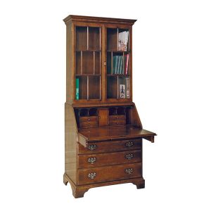 Bureau with Bookcase Top - Solid Oak Writing Bureau Desks - Tudor Oak