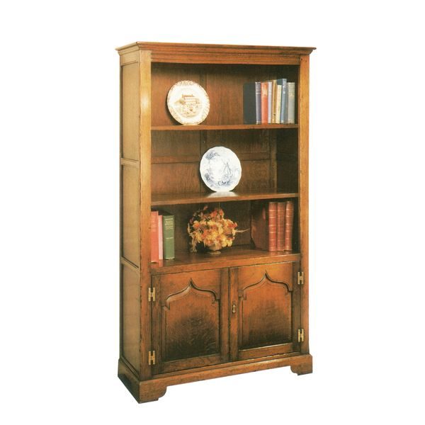 Slim Bookcase - Solid Oak Bookcases & Bookshelves - Tudor Oak, UK