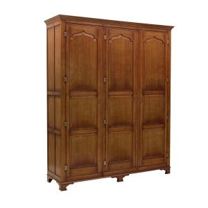 Large Oak 3 Door Wardrobe - Solid Oak Wardrobes - Tudor Oak, UK