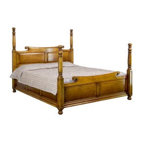 Colonial 4 Poster Bed - Handmade Bespoke Solid Oak Beds - Tudor Oak