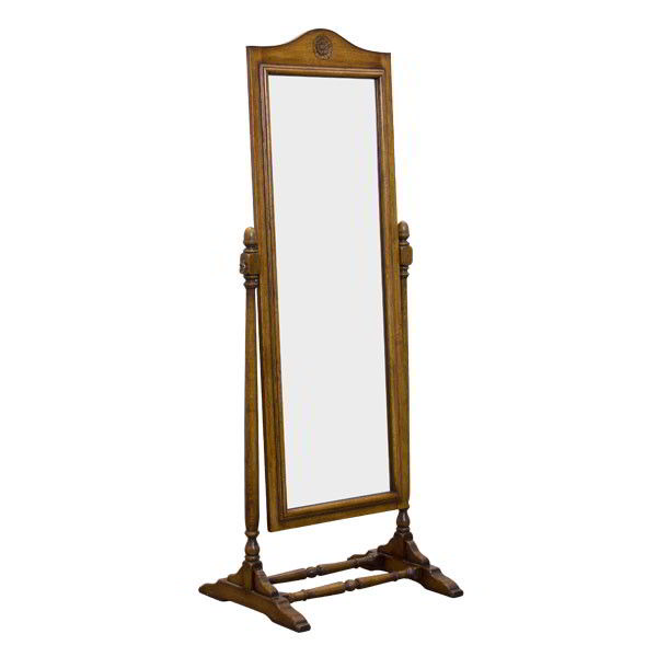 Free Standing Full Length Mirror - Oak Cheval mirror - Tudor Oak, UK