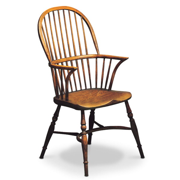 Stick Back Chair with Arms - Oak Windsor Chairs - Tudor Oak, UK