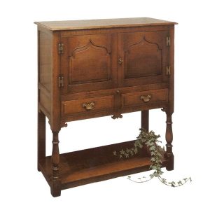 Wooden Cocktail Cabinet - Oak Display & Wine Cabinets - Tudor Oak, UK