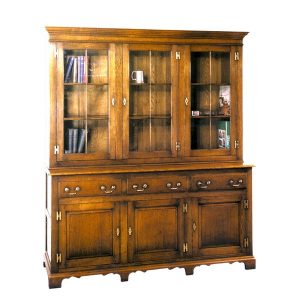 Bookcase with Cupboard - Solid Oak Bookcases & Bookshelves - Tudor Oak