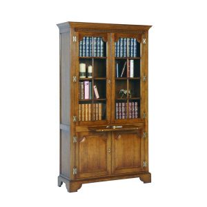Bookcase with Doors - Solid Oak Bookcases & Bookshelves - Tudor Oak