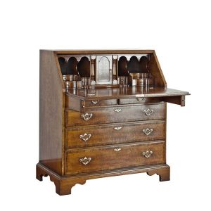 Wooden Bureau Desk - Solid Oak Writing Bureau Desks - Tudor Oak, UK