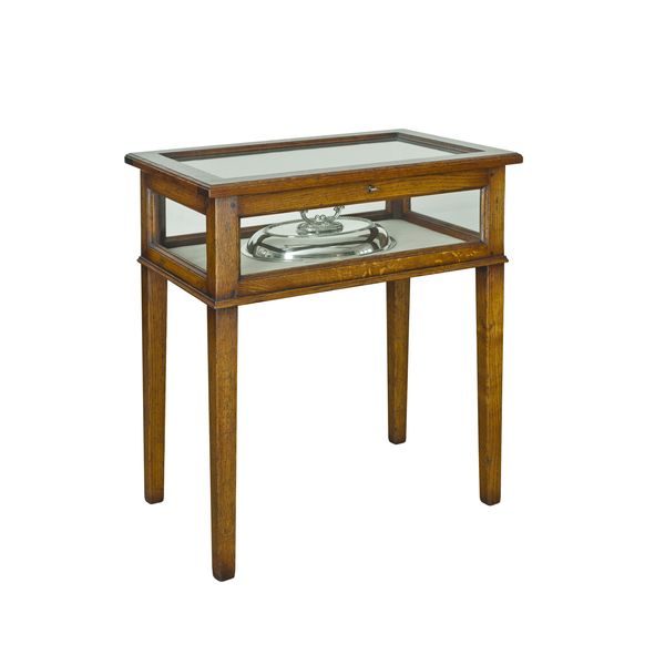 Wooden Display Case Table Oak Wine, Display Case End Table