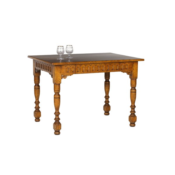 Carved Small Dining Table - Solid Oak Dining Tables - Tudor Oak, UK