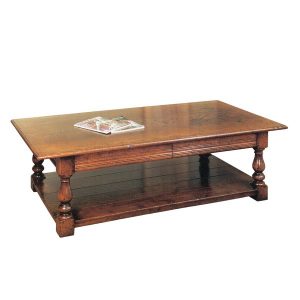 Wooden Coffee Table with Drawers - Oak Coffee Tables - Tudor Oak, UK