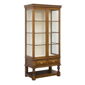 Solid Oak Display Cabinet - Oak Wine & Display Cabinets - Tudor Oak UK