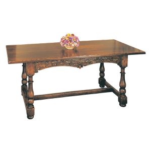 Carved Wooden Dining Table - Solid Oak Dining Tables - Tudor Oak, UK