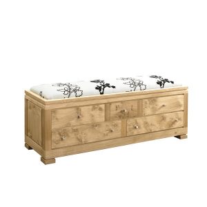 Upholstered Storage Bench - Modern Oak Furniture - Tudor Oak, UK